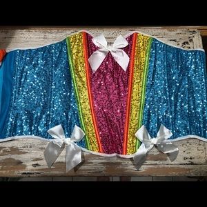 Women’s Halloween Costume Rainbow Sequin Corset